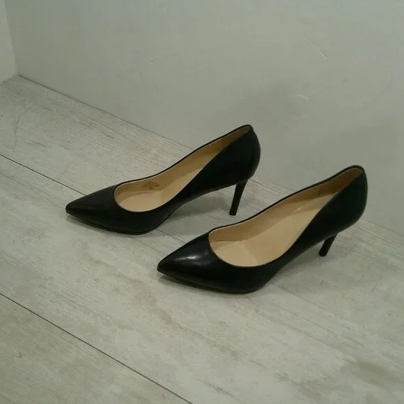 NINE WEST Sexy Black Leather Etta Classic Pointed Toe Pumps | Heels Size 10 M - Picture 10 of 12